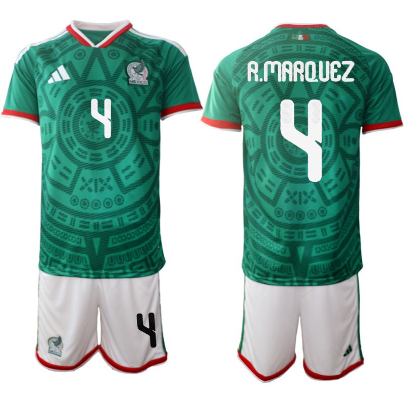 Men 2026 World Cup National Team Mexico home green #4 Soccer Jersey